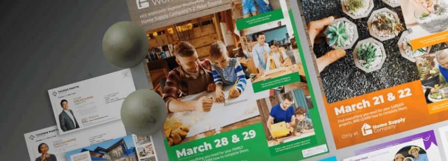 Image showing publishing and direct mail solutions printed with inkjet and LEP printing technologies.